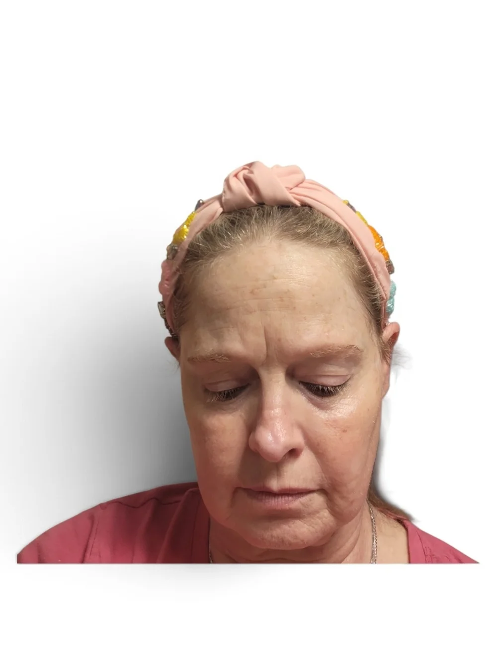 Handcrafted Pink Floral Beaded Headband
